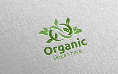 Unendlichkeit natürliches und organisches Design Konzept 1 Logo-Vorlage