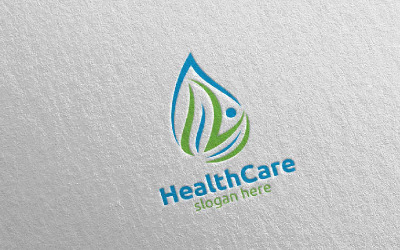 Water Drop Health Care Medical Concept 24 Logo Template