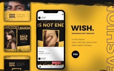 Wish - Creatieve Hypebeast Instagram-post sociale mediasjabloon
