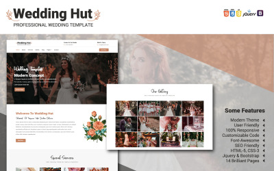 Modèle de site Web de cabane de mariage