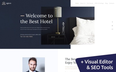 Responsive Mageco - Hotel Moto CMS 3 Template #104941