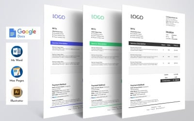 Simplex - Modelo de cotação de fatura de cálculo automático com Google Docs Ms Word Apple Pages Format