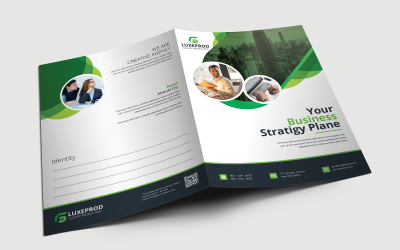 Presentationsmapp för grön färg - mall för företagsidentitet