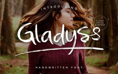 Gladyss borstad handskrivet teckensnitt