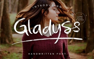 Gladyss gebürstete handgeschriebene Schrift