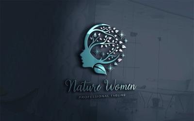 Plantilla de logotipo de mujeres de naturaleza