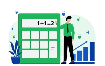 Finansräknare platt illustration - vektorbild