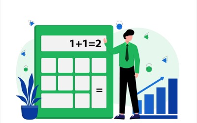 Finance Calculator Flat Illustration - Vector Image