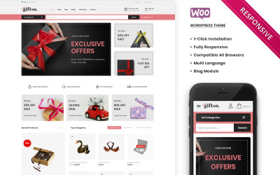 "Giftso - The Gift Store Responsive" thème WooCommerce adaptatif #105208