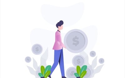 Investeringsmynt platt illustration - vektorbild