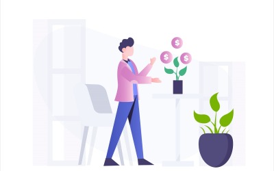 Investeringskoncept platt illustration - vektorbild