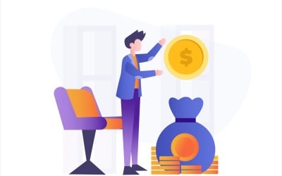 Investeringspengar platt illustration - vektorbild