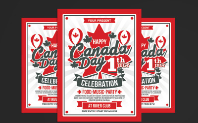 Kanada Günü Kutlama El İlanı - Kurumsal Kimlik Şablonu