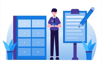 Studentutbildning platt illustration - vektorbild