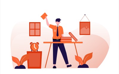 Teacher Flat Illustration - Vector Image