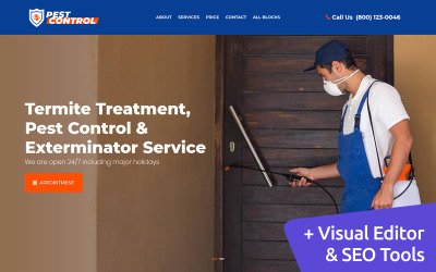 Landingpage-Vorlage für Schädlingsbekämpfung