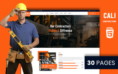 Cali-konstruktioner | Bygg & verktyg Handla HTML5 webbplatsmall