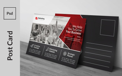 Dark Smart Postcard - Corporate Identity Template