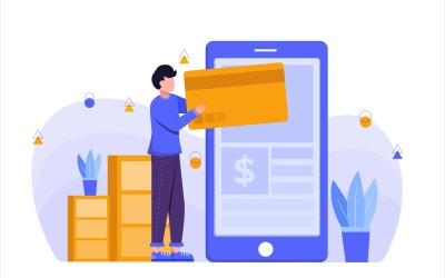 E-ticaret Uygulaması Düz İllüstrasyon - Vektör Görüntü