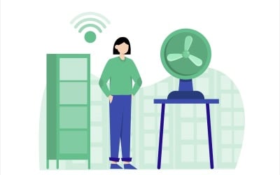 Ilustracja Płaska konstrukcja Smart Home - grafika wektorowa