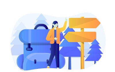Backpacker platt illustration - vektorbild