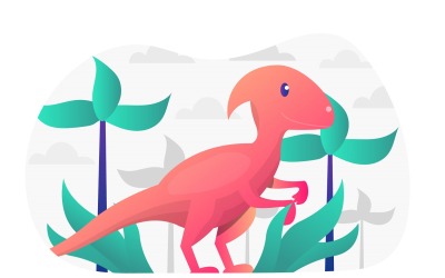 Parasaurolophus platt illustration - vektorbild