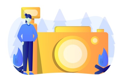Fotografi platt illustration - vektorbild