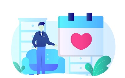 Spara datumet platt illustration - vektorbild