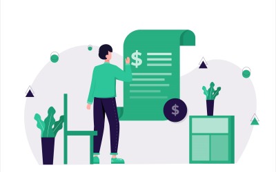 Finanse koncepcja płaska ilustracja - grafika wektorowa