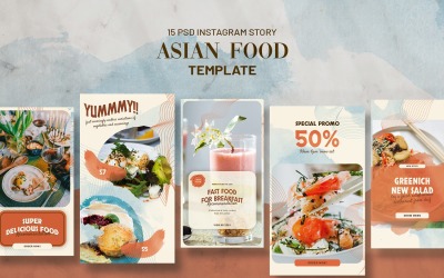 Ázsiai étel Instagram történetek sablon a közösségi médiához