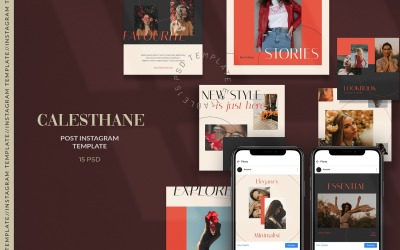 Calesthane - Fashion Instagram Post Template for Social Media