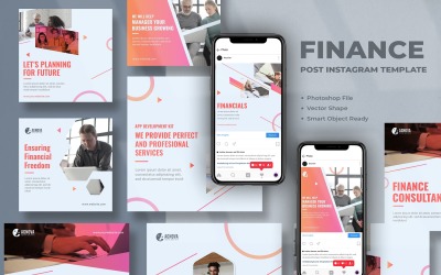 Finans Instagram-postmall för sociala medier