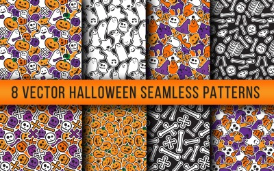 Stylový Halloween bezešvé s nastaveným vzorem