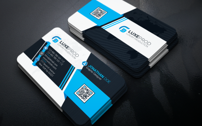 Blue Color Business Card - Corporate Identity Template
