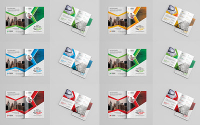Green Color Version Bi-Fold Brochure - Corporate Identity Template