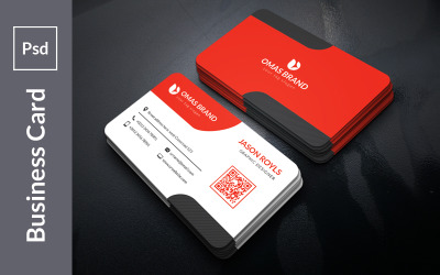 Simple Round Corner Business Card - Corporate Identity Template