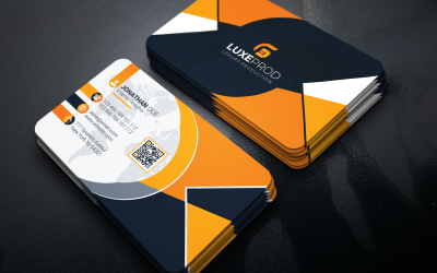 Visitkort för orange färg - mall för företagsidentitet