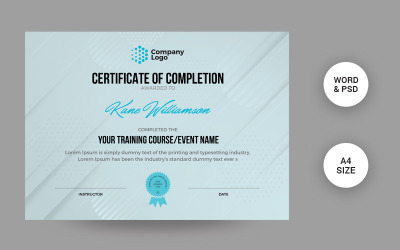 Modello di certificato di diploma