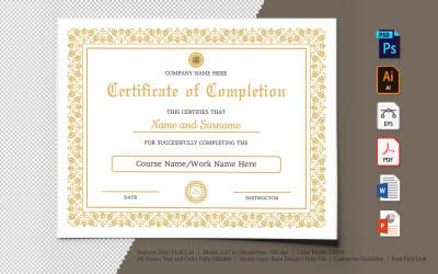 Šablona vyplňovacího certifikátu