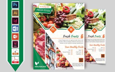 Флаер для продуктового магазина Fresh Food Vol-02 - Шаблон фирменного стиля