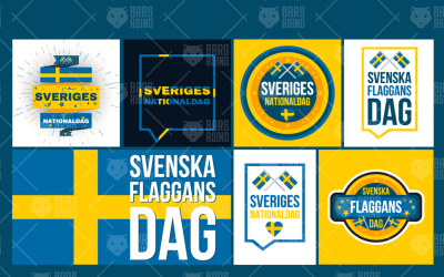 National Sweden Day Hälsningar Set - Mall för företagsidentitet