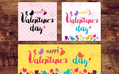 Nice Valentine avec des oiseaux et des fleurs - Modèle d'identité d'entreprise