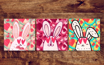 Lapins amoureux de la Saint-Valentin - Modèle d'identité d'entreprise