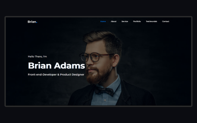 "Brian - Creative Personal Portfolio" modèle de page d'atterrissage Bootstrap #106467