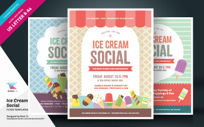 Brochure sociale de la crème glacée - Modèle d&amp;#39;identité d&amp;#39;entreprise