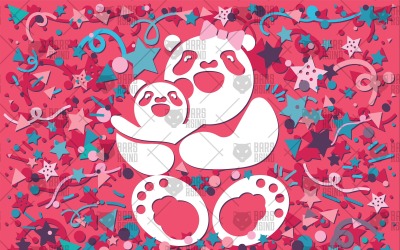 Happy Bear Mother - Modèle d'identité d'entreprise