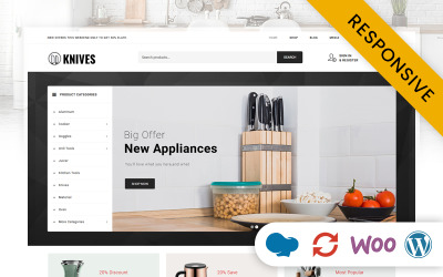 Noże - Sklep z akcesoriami kuchennymi Motyw WooCommerce