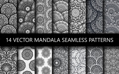 Mandala bezešvé sada vzor