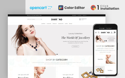 Plantilla OpenCart para tienda de joyas de diamantes