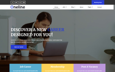Responsive Job Portal Bootstrap Theme Web Sitesi #106460